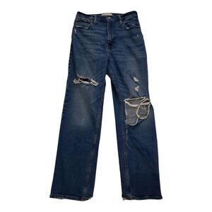 Abercrombie & Fitch Jeans Women's 4 Ankle Straight Ultra High Rise‎ Distressed